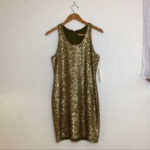 NWT Alive and Olivia Gold Sequin Dress